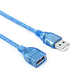 All Copper 1.5m Transparent Blue USB Extension Data Cable USB2.0 Male To Female A/F with Shielded True Magnetic Ring Qme 0.5M