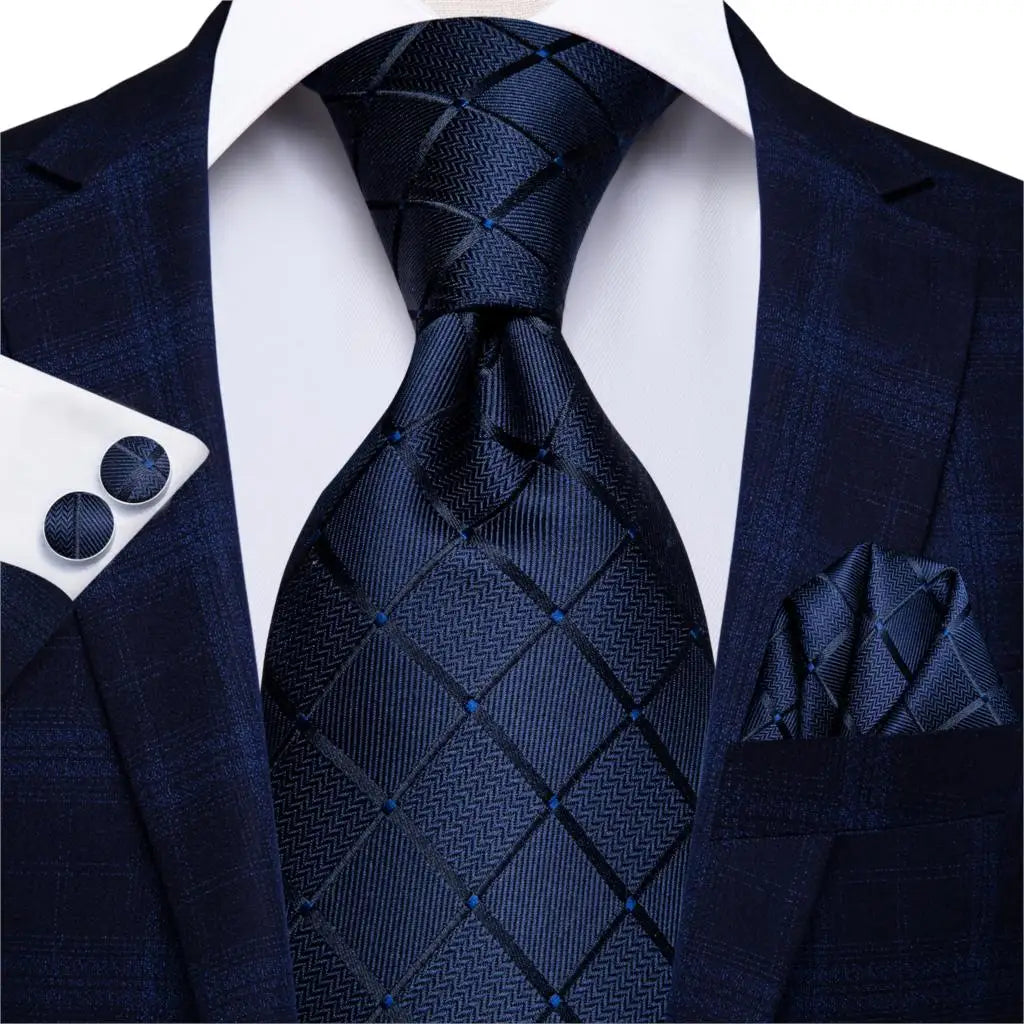 Business Black Solid Paisley Men's Tie Neck Strip Ties Men Formal Qme