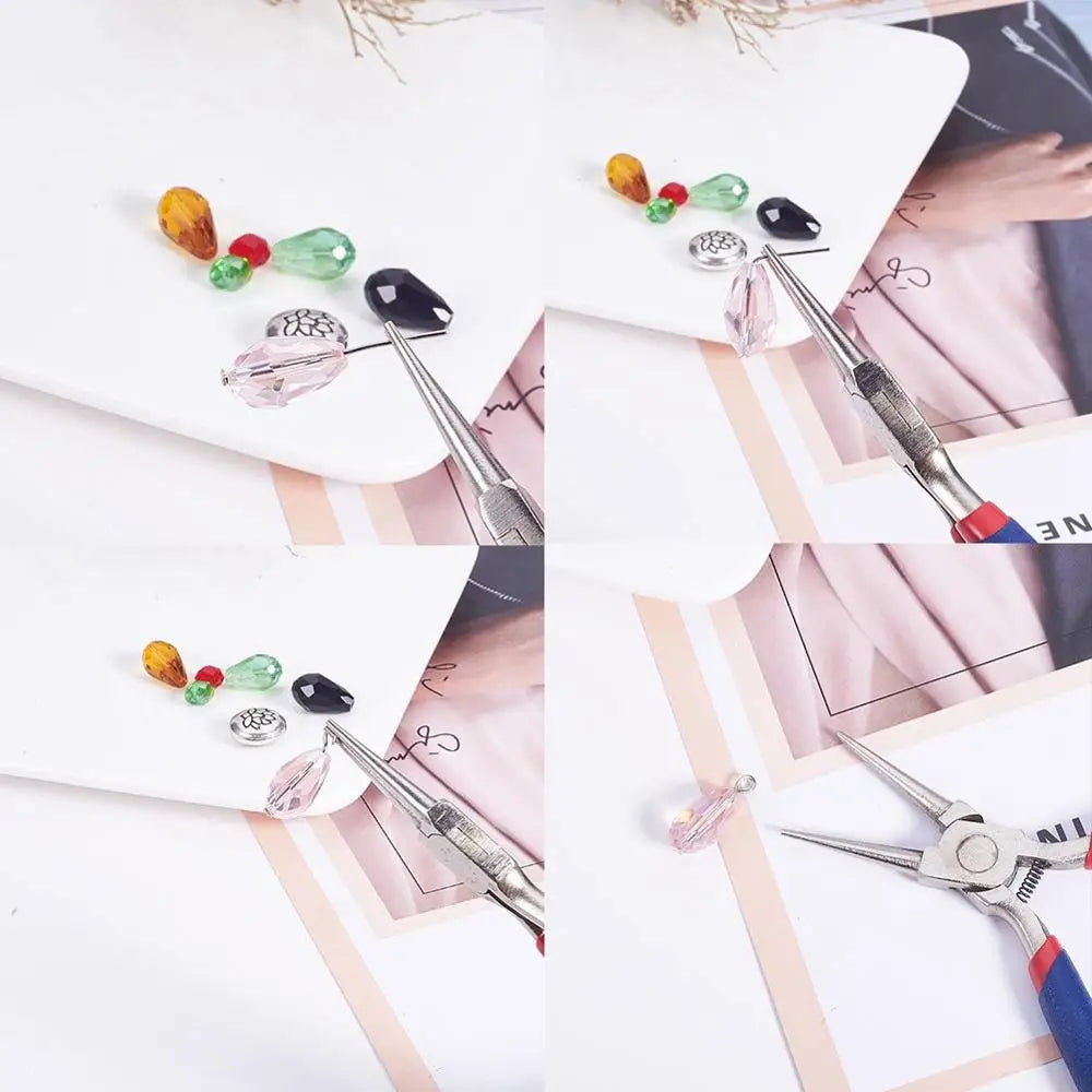 PandaHall Round Nose Plier Stainless Steel Jewelry Pliers Tools & Equipment for DIY Jewelery Accessory MidnightBlue 125x53mm Qme