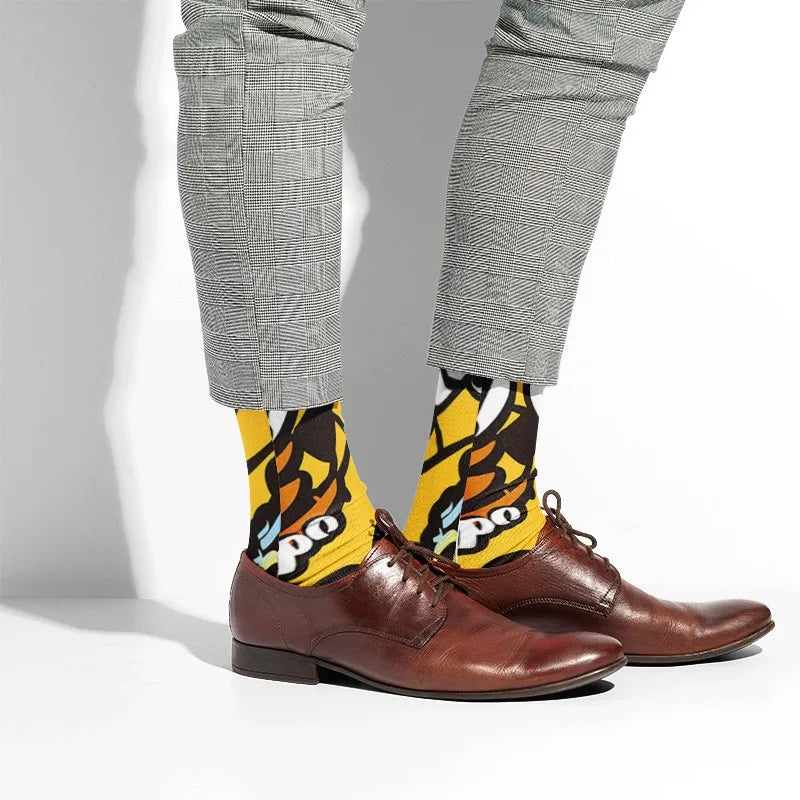 1 Pairs Harajuku Funny Happy Kawaii Hip Hop Women Socks Casual Qme