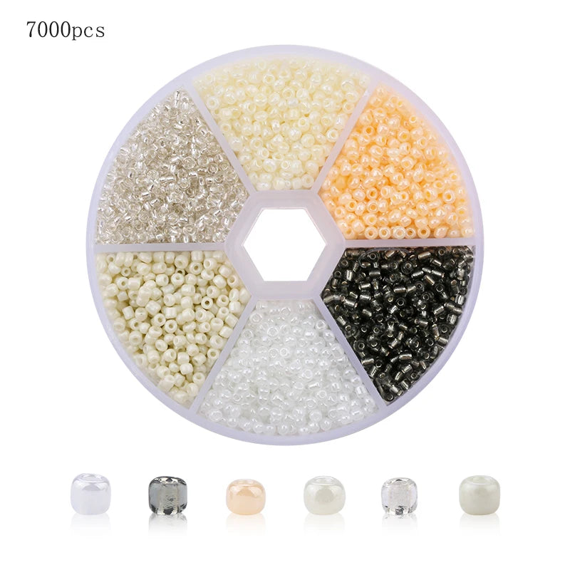 Brand New 2mm Gradient Seed Beads Kit For Jewelry Making Glass Jewelry Beads For Needlework Craft Necklace Bracelet Handmade DIY Qme White gradient 2MM