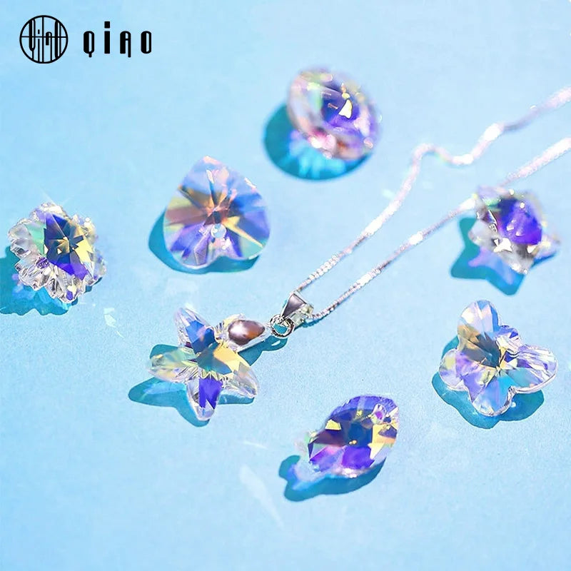 14mm 28pcs/pack Crystal AB Pendant Glass Beads Crystal Gems Charms For Jewelry Making Necklaces Earrings DIY Best Quality Qme