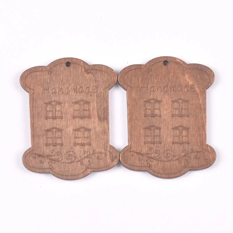 5Pcs/lot Flower Pattern Brown Wooden Bobbin Spools Cord Wire Sewing For Thread String Ribbons Reel Flat Spool Home Decor 68*53mm Qme 3