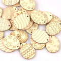25Pcs Mixed Easter Egg Wood Crafts Pendant For Wooden Drop Hanging Ornaments DIY Scrapbook Home Decor Embellishments M2565 Qme m2565