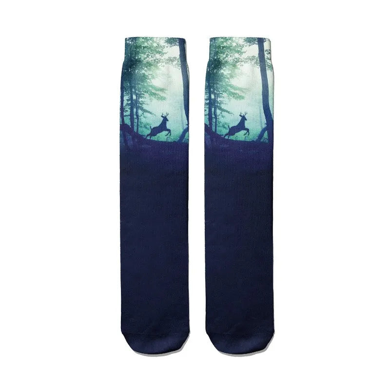 Novelty Hip Hop Harajuku Socks Cartoon Lighthouse Personalized Kawaii Qme style1 One Size China Mainland