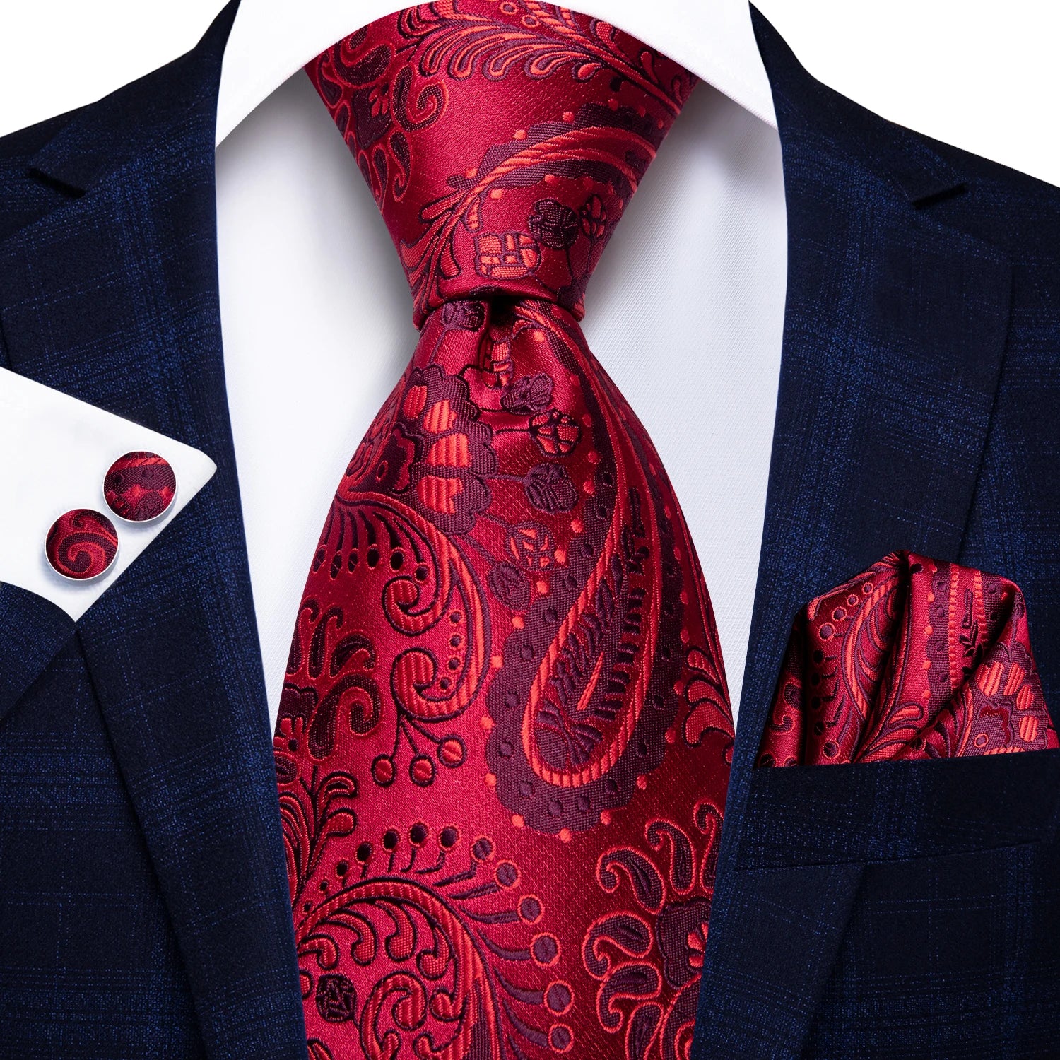 Hi-tie Paisley Wine Red 100 Silk Men's Tie Neckties Ties Men Formal Qme SN-3194
