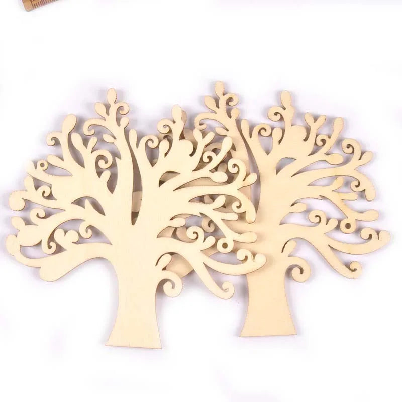 5Pcs Blank Tree Wood Craft Supplies For Hanging Pendants Natural Wooden Ornaments Xmas Snowflake DIY Home Decor Kid Gifts m2621 Qme 76x80mm 5pcs