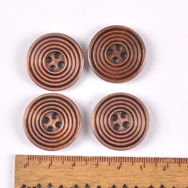 20pcs Mix Retro Color Wood Buttons Sewing Apparel Accessories Wooden Ornament for DIY Scrapbooking Craft Button Decoration m2212 Qme 4