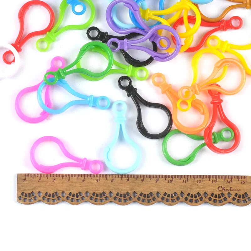 20Pcs/Lot Mixed Color Lobster Claw Clasp For DIY Crafts Plastic Buckle Hooks Handmade Accessories Key Chain Bag Supplies c3217 Qme