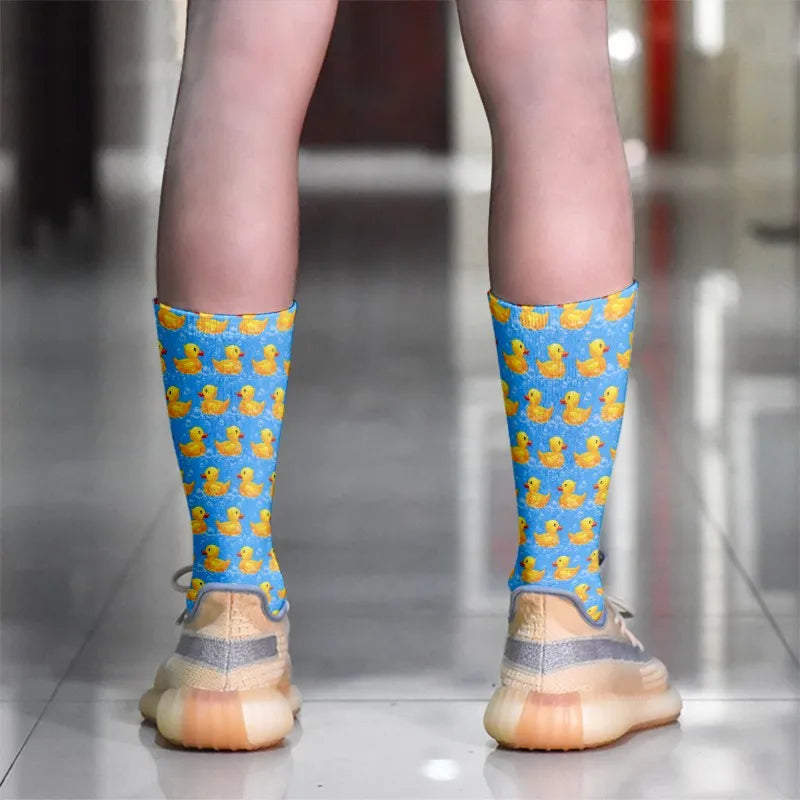 Cartoon Socks Animal Print Duck Cute Harajuku Kawaii Women Skarpetki Qme