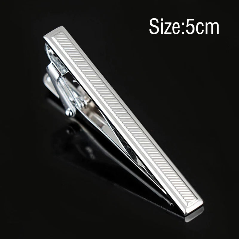 Tie Clips Men Simple Fashion Stripe Metal Tone Bar Clasp Practical Qme LDsz1