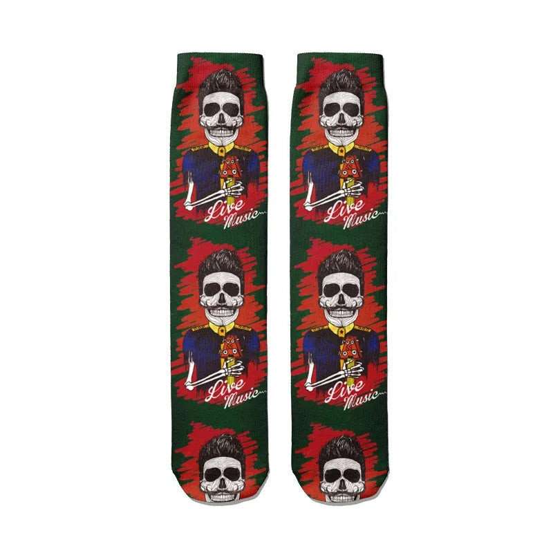 Fashion Women Men 3D Skeleton Skull Socks Streetwear Harajuku Qme style13