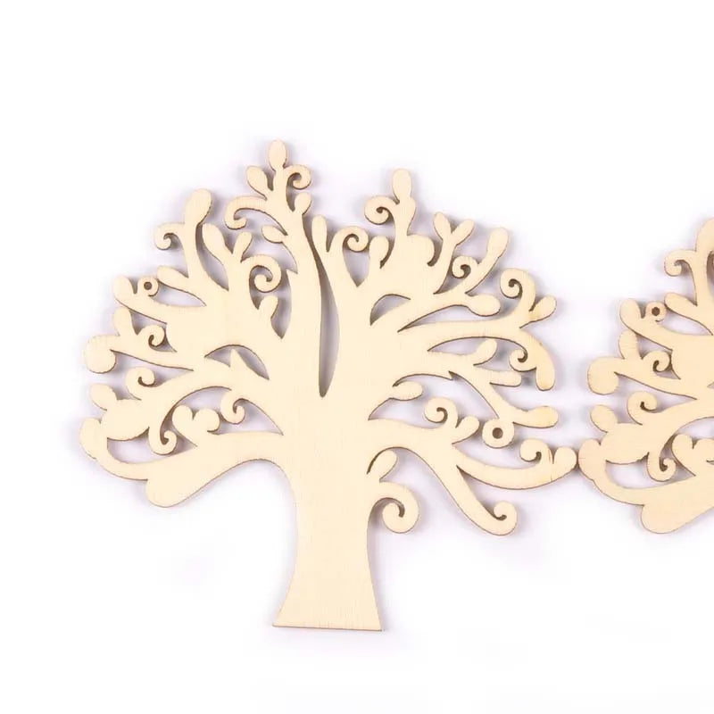 5Pcs Blank Tree Wood Craft Supplies For Hanging Pendants Natural Wooden Ornaments Xmas Snowflake DIY Home Decor Kid Gifts m2621 Qme