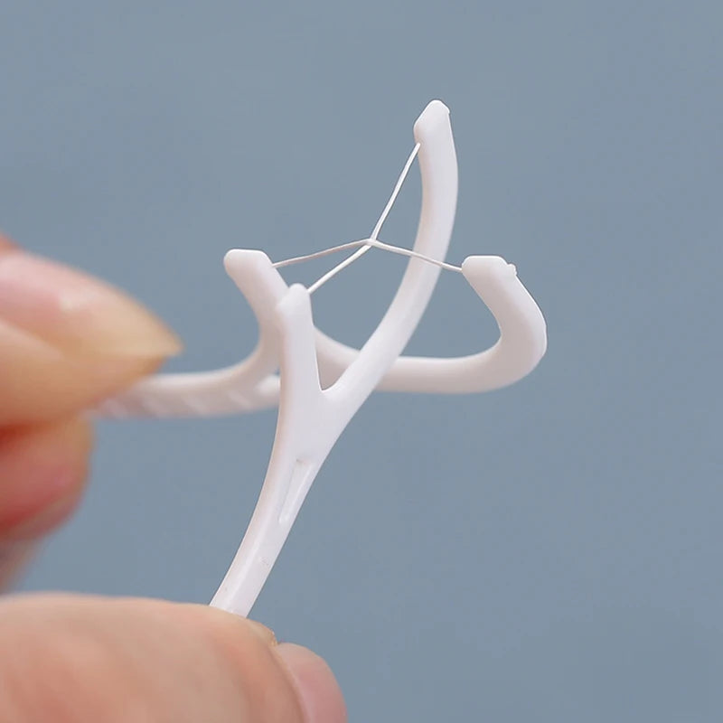 50 Dental Floss Flosser Picks Toothpicks Teeth Stick Tooth Cleaning Qme