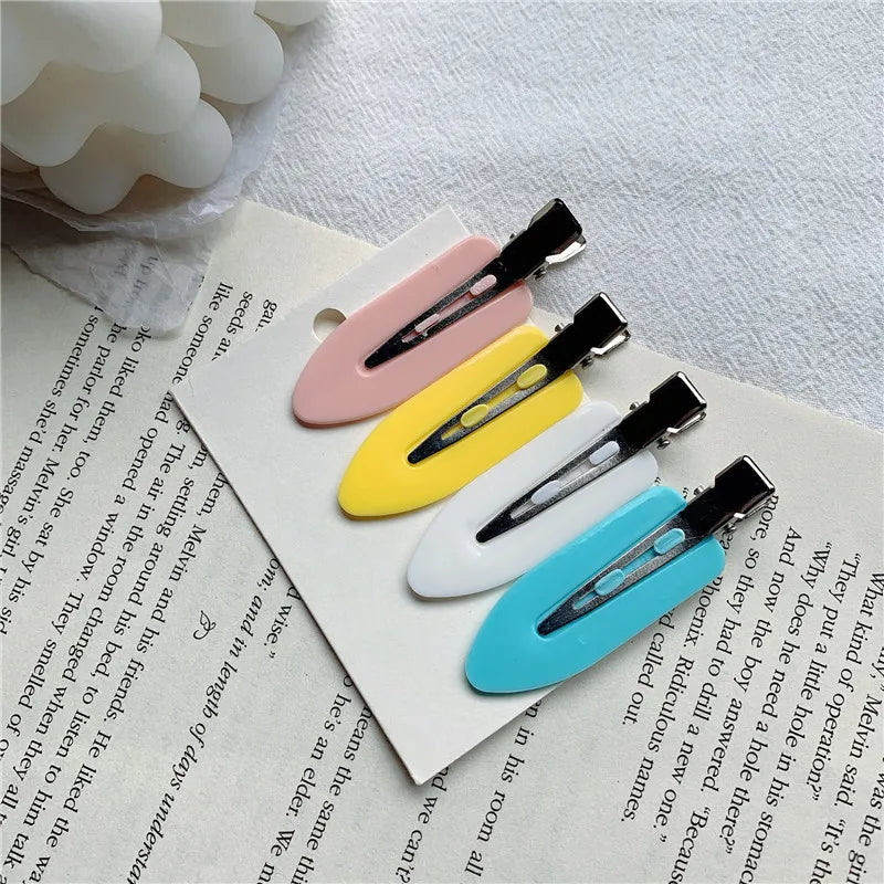 4/2pcs No Bend Seamless Hair Clips Side Bangs Fix Fringe Barrette Makeup Washing Face Accessories Women Girls Styling Hairpins Qme 4pcs-Mix2