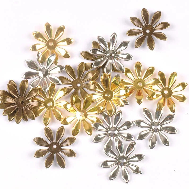 26mm 20pcs Gold Silver Bronze Flower Connectors Filigree Wraps For DIY Scrapbook Home Decor Embellishments Metal Crafts yk0771 Qme