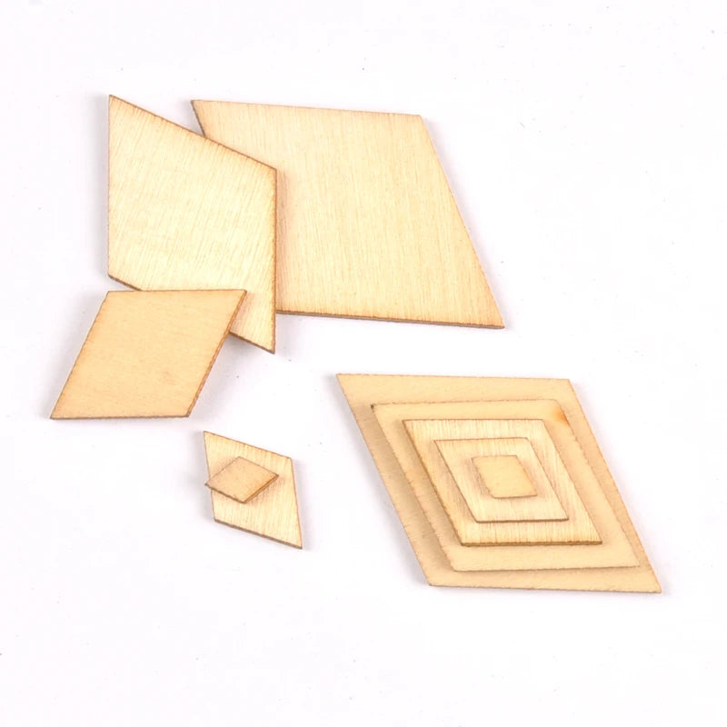 10-80mm Mix Parallelogram Wooden Scrapbooking Carft For Handmade Home Embellishments DIY Wood Circle Decoration 10-50mm M2199 Qme