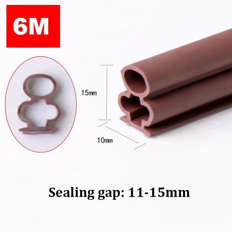 6M Silicone Rubber Sealing Strip Self Adhesive Doors Window Soundproofing Weather Stripping Gap Blocker I Type Insulation Tape Qme 10x15mm China Mainland