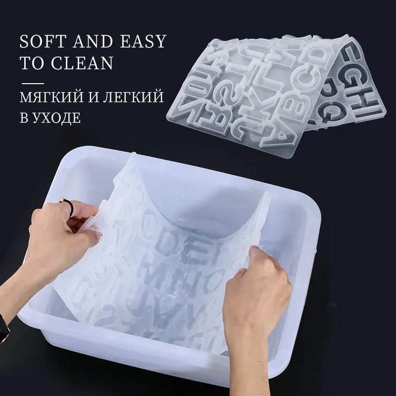 Alphabet Resin Molds Kit Backward Letter Number Silicone Casting Molds Resin Epoxy Molds For Keychain Making Pendant Jewelry DIY Qme