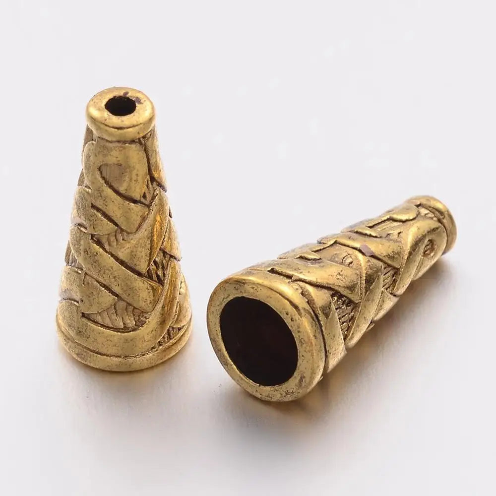 PandaHall 20-50pcs Tibetan Style Caps Loose Spacer Flat Bead Caps Cone End Beads Cap for DIY Jewelry Making Finding 18x18x8mm Qme 20pcs 1