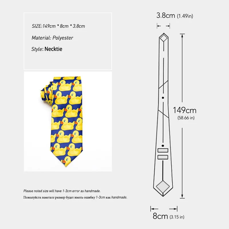 Mens Yellow Rubber Duck Tie Fashion Necktie TV Show How I Met Mother Qme