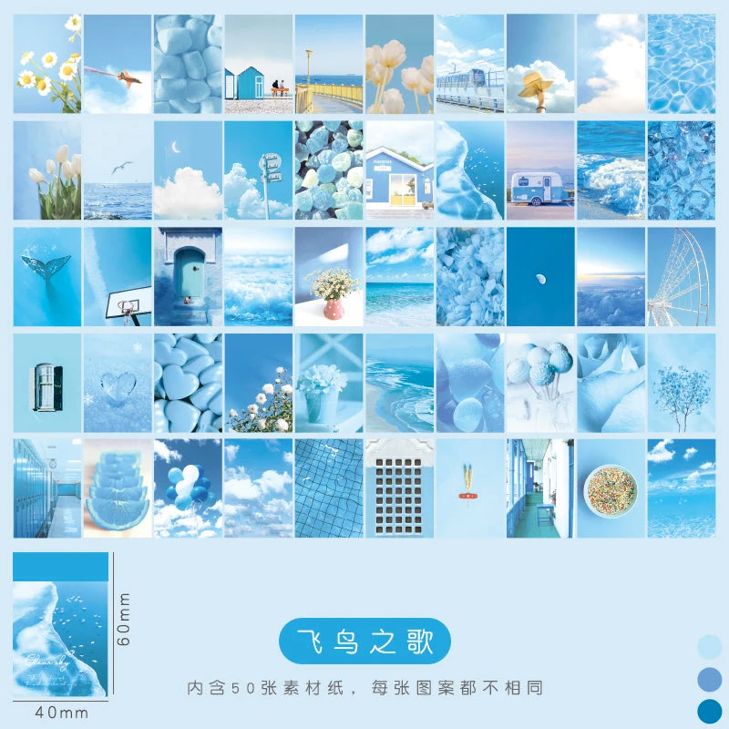 50pcs/pack Vintage Stickers Landscape Book Scrapbooking Decorative Supplies Diary Album Stationery Aesth Painting Stickers Qme D