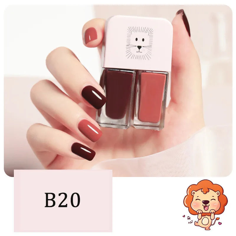 New 2 In 1 Candy Color Nail Polish Manicure Water-based Bright Scrub No Bake No Peeling Quick Dry Waterproof Lasting Nail Polish Qme B20