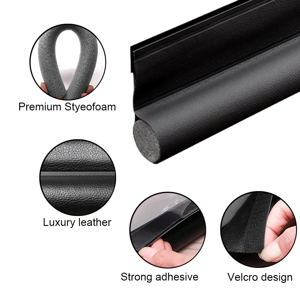 94cm Door Bottom Sealing Strip Self-adhesive Weatherstrip Under Door Draft Stopper Windproof Dust-Proof PU Seal Acoustic Foam Qme