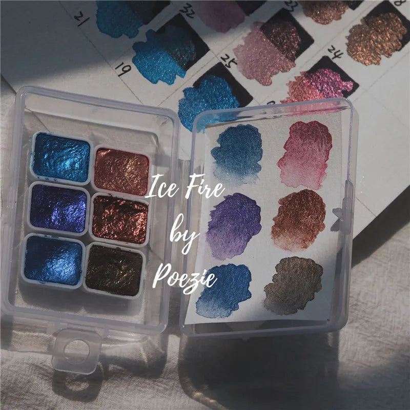 1 Set Watercolor Nail Gel Polish Pigment Solid Pearl Shimmer Paint Mirror Nail Art Glitter Solid Paint Painting Decor Manicure Qme
