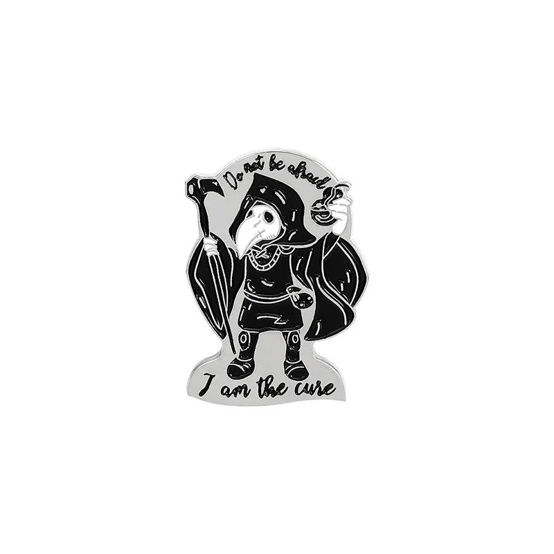 Punk Plague Doctor Enamel Lapel Pins Gothic Brooches Badges Black Death Fashion Pins Gifts for Nurse Friends Jewelry Wholesale Qme 20