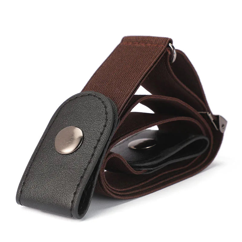 No Buckle Stretch Elastic Waist Belt Women Men Buckle-free Jean Pants Qme