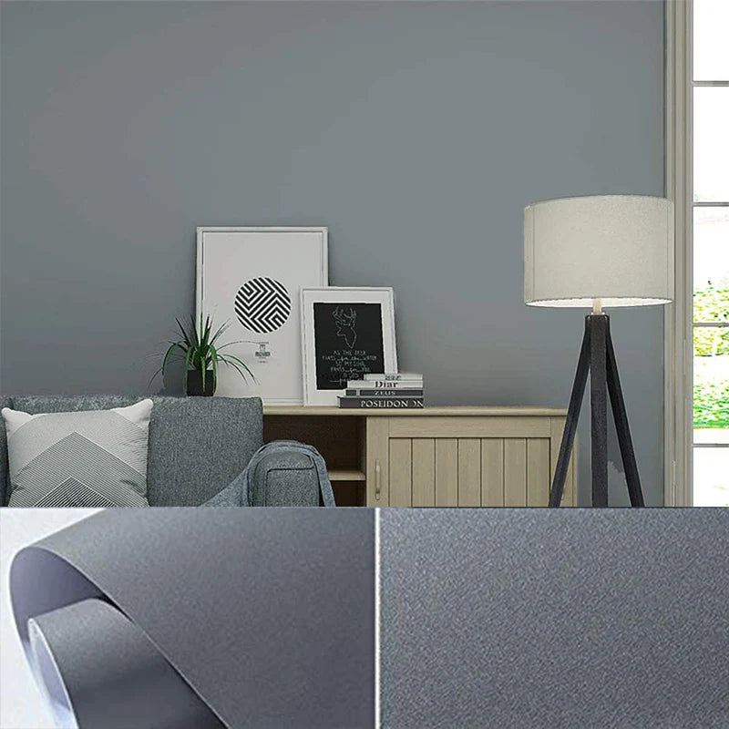 Solid Waterproof Wallpaper Room Self-adhesive Black White Wardrobe