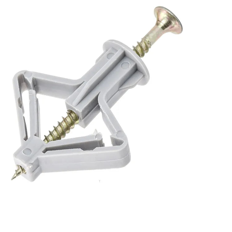 50Pcs Nylon Plane Type Expansion Bolt Special Expansion Screws Butterfly Shaped Gypsum Wall Hardware Accessories Qme Gray