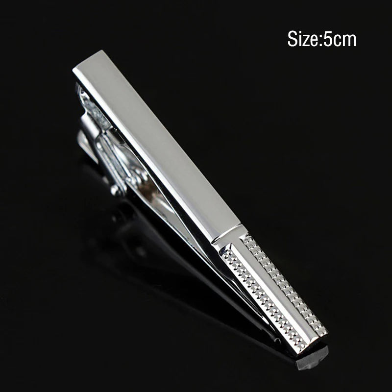 Tie Clips Men Simple Fashion Stripe Metal Tone Bar Clasp Practical Qme LDsz3