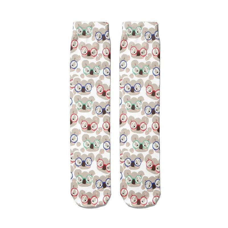 Creative Korean Cartoons Cute Panda Women's Socks Casual Cotton Funny Qme style5 One Size China Mainland