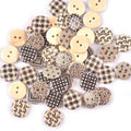 18mm 50Pcs Random Mix Printing Wooden Buttons Sewing Accessories DIY Clothes Handmade Crafts Scrapbooking Home Decor m2643 Qme Default Title