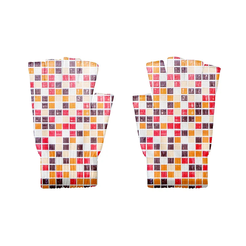 Short Stripes Cyclist Gloves Women Men Knitted Breathable Outdoor Qme style6 2 China Mainland