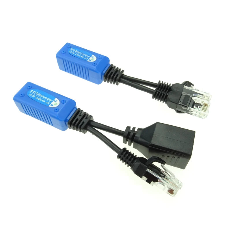 5 Pair RJ45 Passive PoE Adapter Kit - Ethernet Power Combiner & Splitter for uPOE Cables, IP Cameras, and Wireless Access Points Qme
