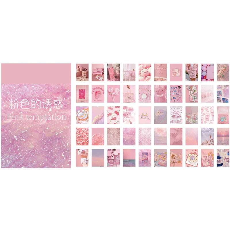 50 pcs Scrapbooking Stationery Stickers aesthetic INS Natural landscape Planner Diary Album collage material Sticker book Qme C