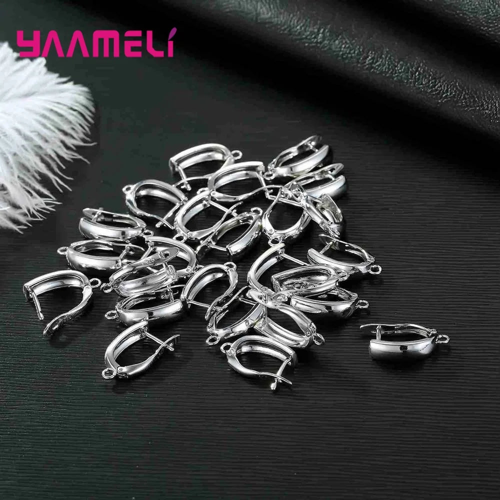 Real 100% S925 Sterling Silver Color Findings Earrings Leverback Earwire Fittings Components Accessories Handmade Supplies Qme