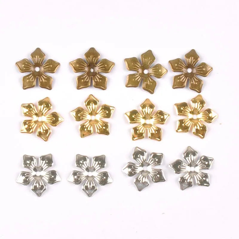 20mm Mix Gold/Silver/bronze Flowers Connectors Metal Crafts Wraps Filigree For Scrapbook DIY Home Decor Embellishments Yk0762-3 Qme