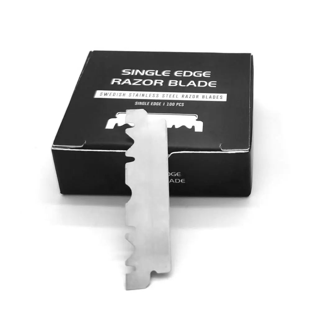 100pcs/Box Single Edge Razor Blades Men's Stainless Steel Razor Blades Sharp Blades For Facial Care Disposable Replacement Blade Qme
