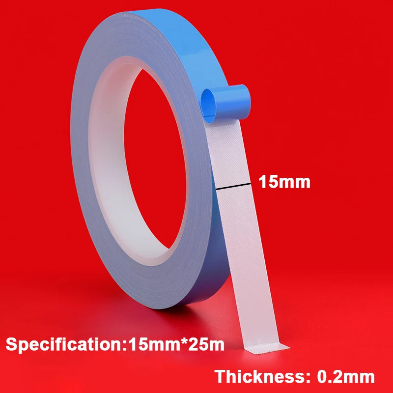 25M Double Side Thermal Conductive Tape 5-25mm Width Blue Heat Transfer Tape Adhesive Cooling Heatsink for Computer CPU GPU Qme 15mm 25M China Mainland