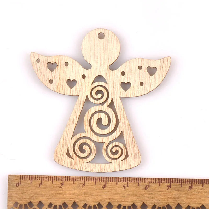 5Pcs Christmas Decorations Snowman Tree Wooden Home Ornament Wood Slices Craft DIY Hanging Pendant Xmas Kid Gift Hemp rope m2557 Qme