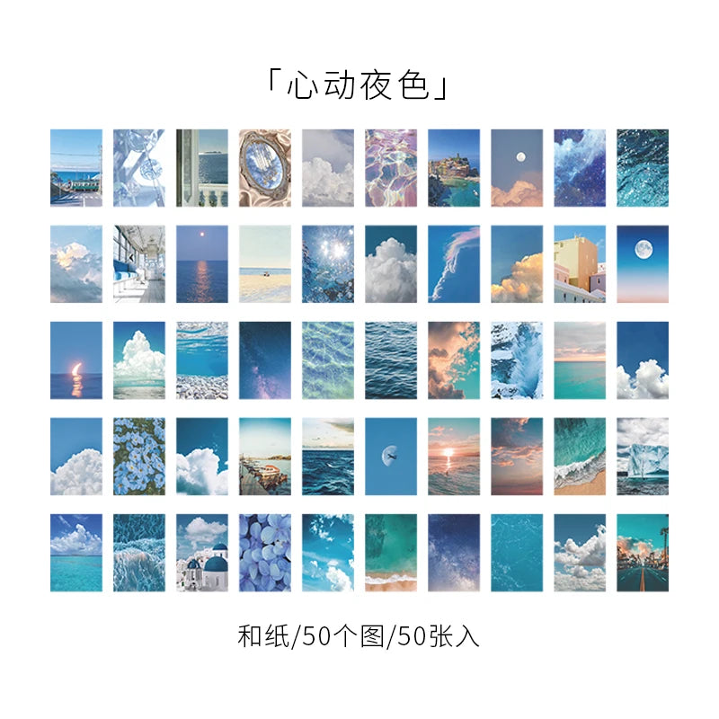 50pcs Life Scenery Sticky Book Style Deco Stationery Scrapbooking Decorative background Stickers Sticky Art Aesthetics Stickers Qme 6