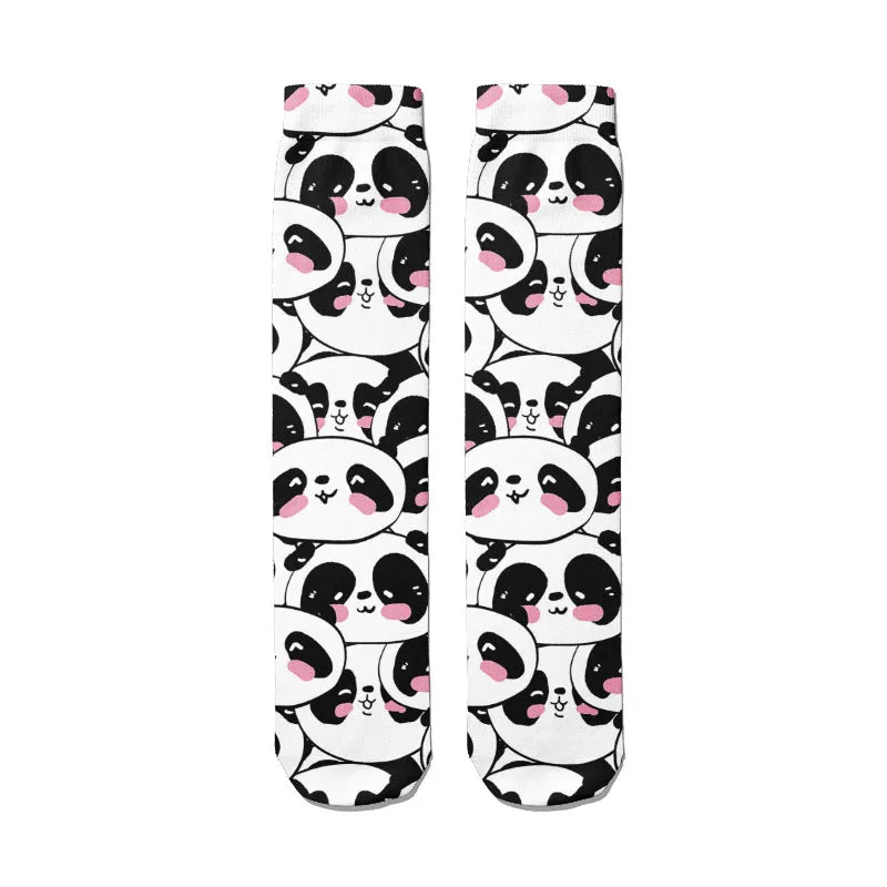 Funny Harajuku 3D Printing Cute Cartoon Panda Socks Men Women's Qme