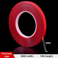 10M Double Sided Adhesive Tape Transparent Acrylic Waterproof Strong Mounting Tape Strip No Trace 5MM-20MM Width for Wall Decor Qme Width 5MM 10M