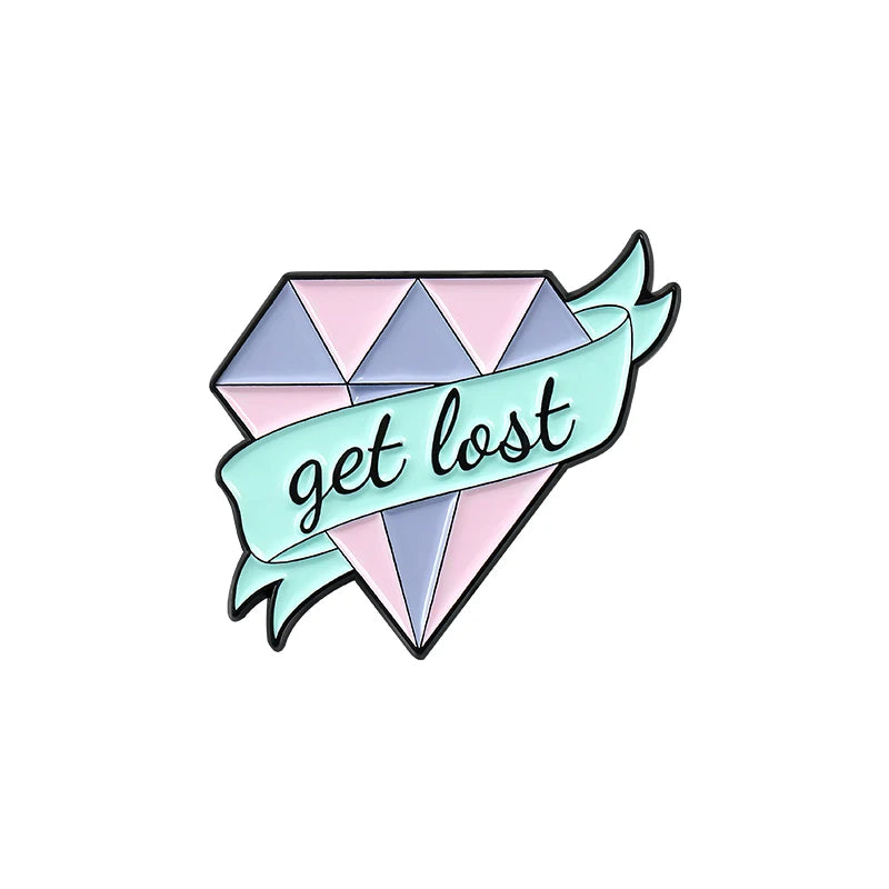 Pink Crystal Ore Enamel Pins Heart Moon Goblet Brooche for Women Backpacks Lapel Pin Cartoon Badge Jewelry Gift Wholesale Qme 1