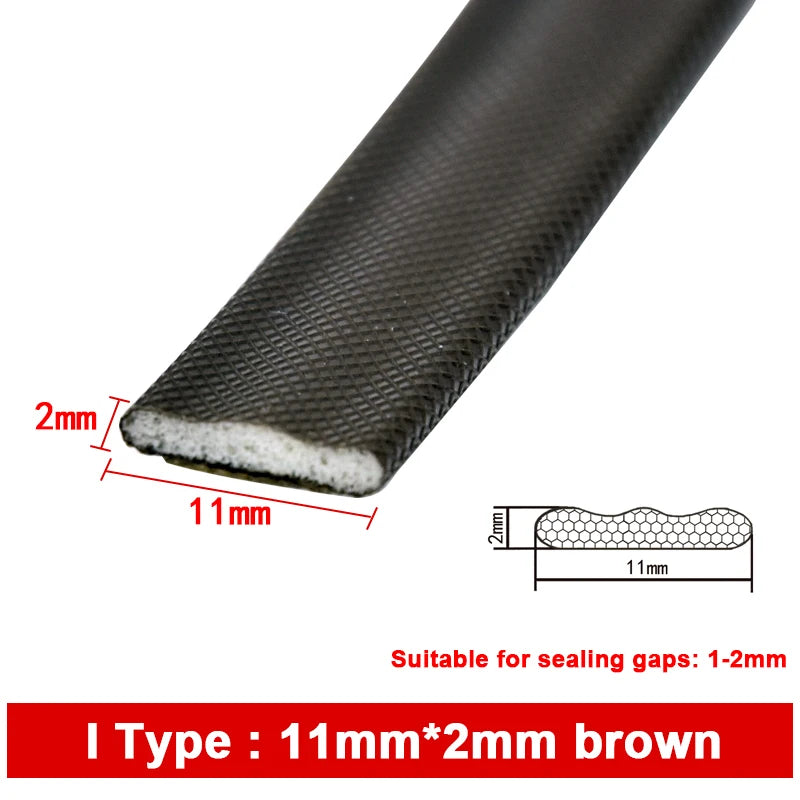6M PU Acoustic Foam Window Seal Strip Self-Adhesive Noise Reduction Impact Resistance Door Gap Strip Dustproof Weatherstripping Qme I brown 9-2 4m