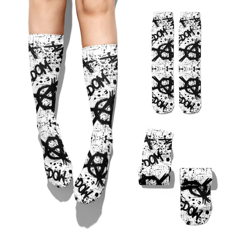 Fashion Women Men 3D Skeleton Skull Socks Streetwear Harajuku Qme